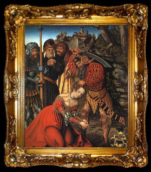 framed  Lucas  Cranach The Martyrdom of St.Barbara, ta009-2